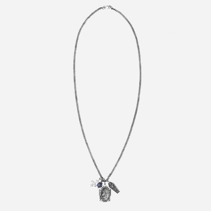 BLACK MAGIC CHARM NECKLACE (925SILVER / Midnight Stone) - Image 2