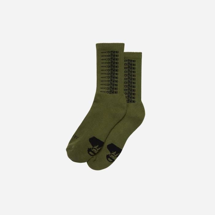 BULLET & BULLSHIT OLIVE SOCKS