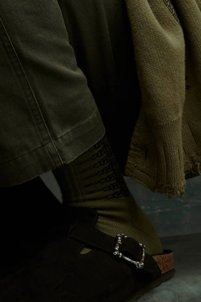 BULLET & BULLSHIT OLIVE SOCKS - Image 3
