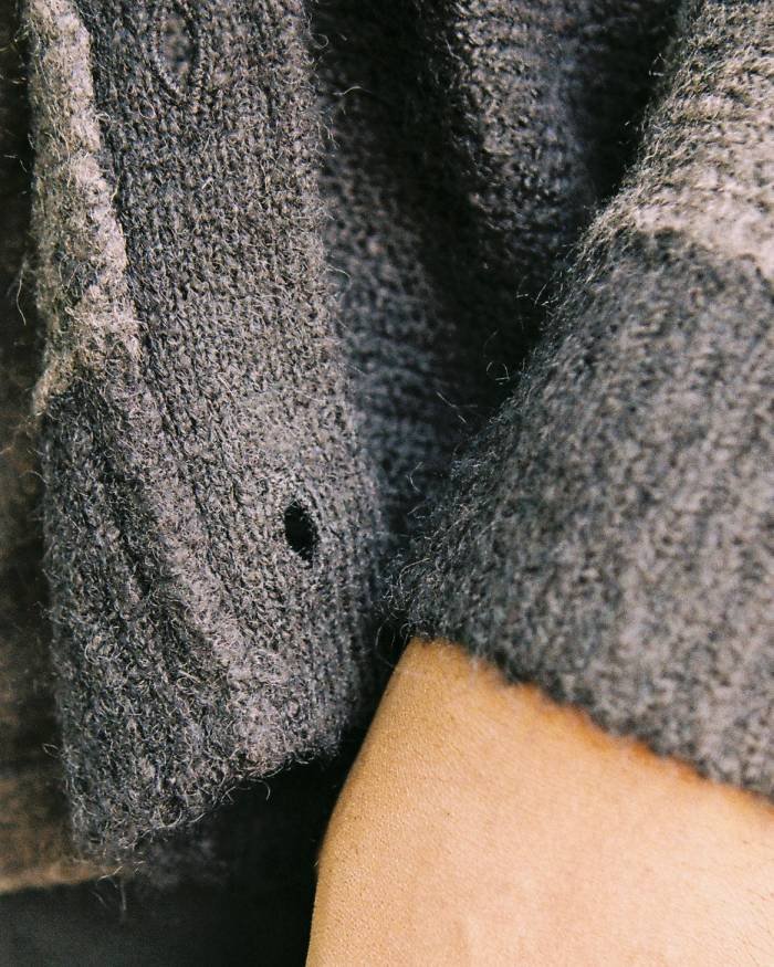 NOIR STRIPE MOHAIR CARDIGAN - Image 3
