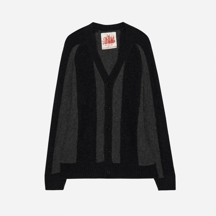 NOIR STRIPE MOHAIR CARDIGAN