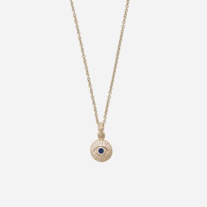 Third Eye Yellow Gold 9k & Blue Sapphire Necklace