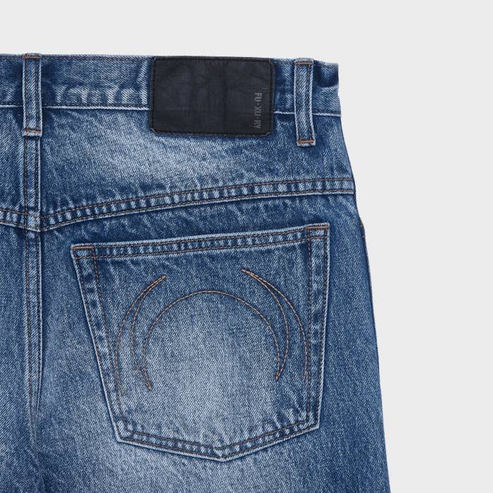 New Moon Dark-Wash Japanese Wide Flare Jeans - Image 3
