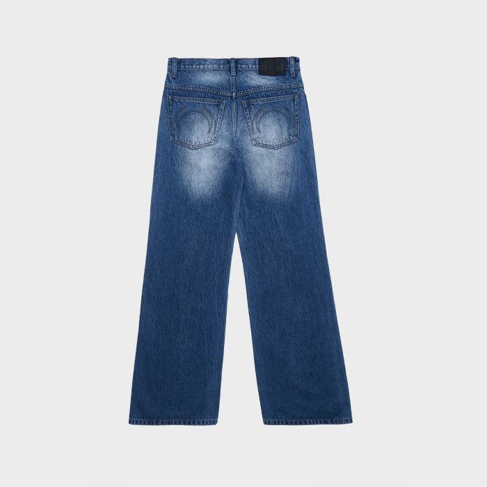 New Moon Dark-Wash Japanese Wide Flare Jeans - Image 4