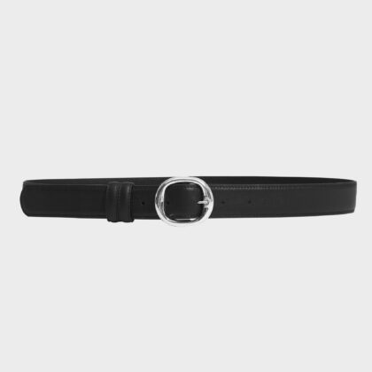 'New Moon Oval' Classic Buckle Leather Belt