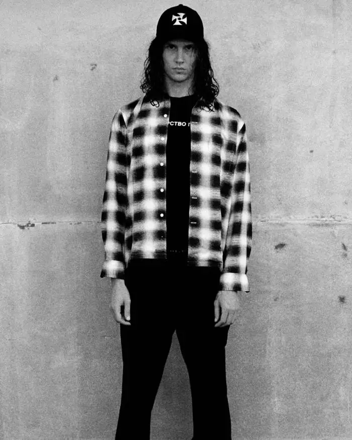 'New Moon' Rayon Long Sleeve Plaid Shirt - Image 8