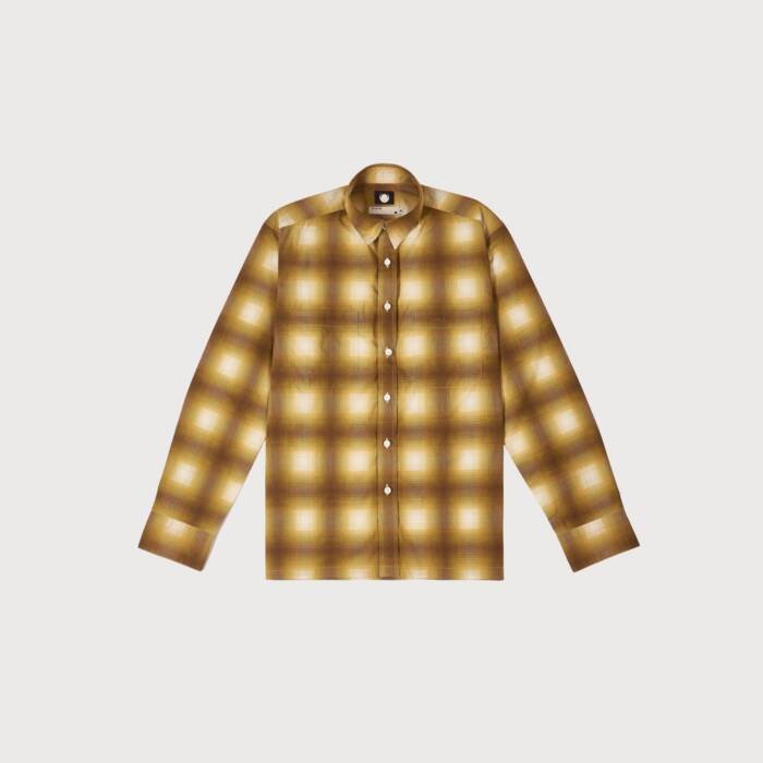 'Mustard' Plaid Long Sleeve Button down Shirt