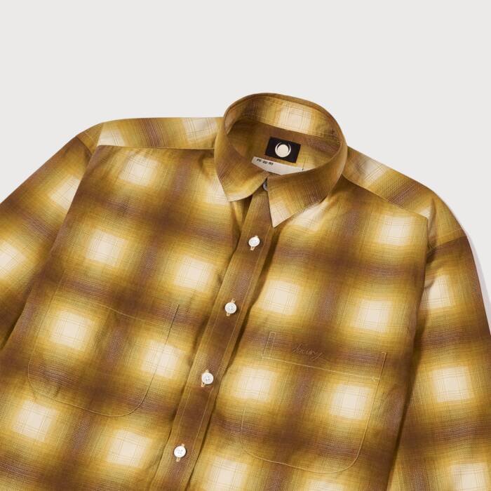 'Mustard' Plaid Long Sleeve Button down Shirt - Image 3