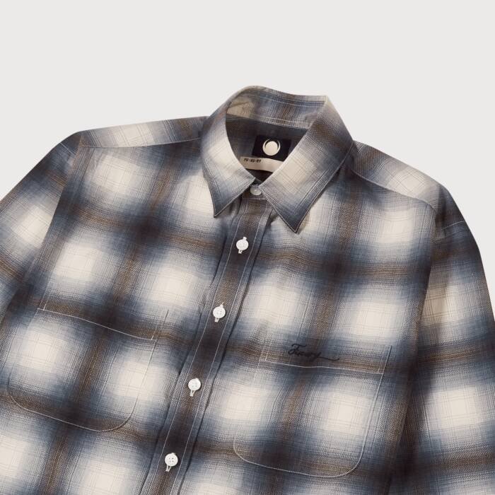 Smoke Plaid Long Sleeve Button ups Shirt - Image 3