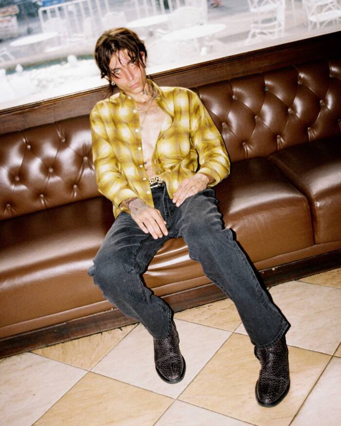 'Mustard' Plaid Long Sleeve Button down Shirt - Image 7