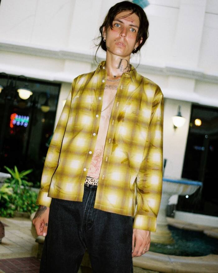 'Mustard' Plaid Long Sleeve Button down Shirt - Image 8