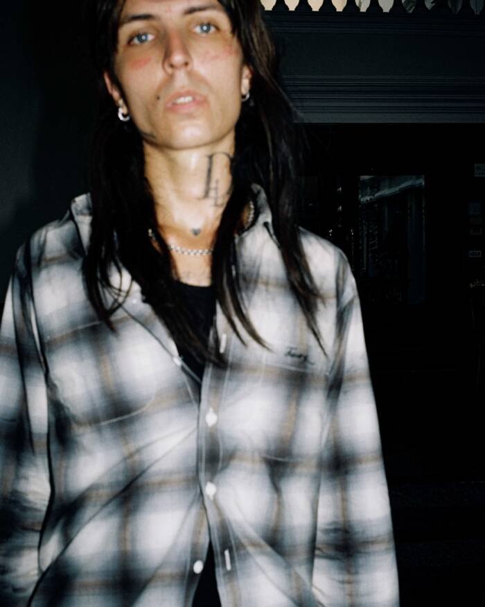 Smoke Plaid Long Sleeve Button ups Shirt - Image 5