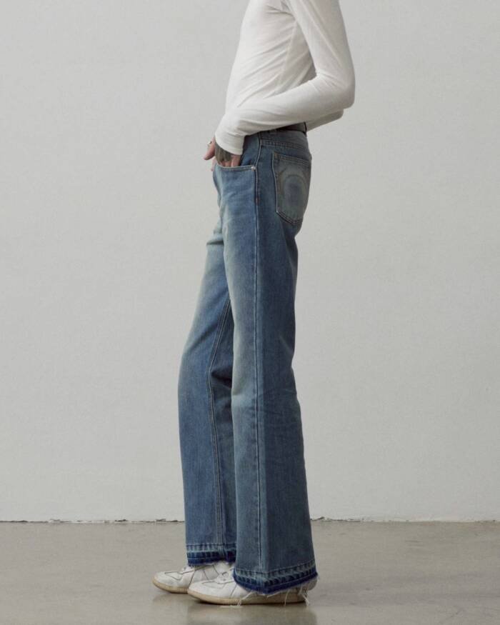 'Skittish' Washed Flare Jeans - Image 5