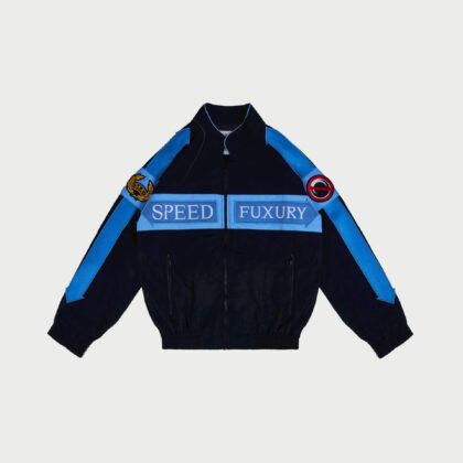 'Speed' Track Nylon Patch Moto Jacket